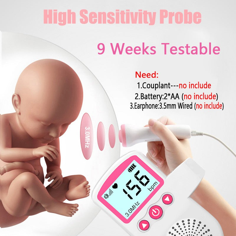 3,0 Doppler Fetal de bolsillo portátil sonido bebé corazón embarazo ultrasonido